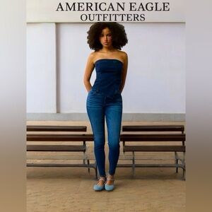 American Eagle, Curvy Super Hi-Rise Jegging, Size 00, Dark Blue